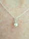 Collier argent et pendent perle d'eau douce blanche coupole,fin,minimaliste,925,épuré,sobre,classique,chic,freshwater pearl,natural necklace