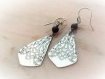 Boucles d'oreilles ethniques argent massif 925 pierre fine;semi précieuse onyx-noir-féminine-arabesques-romantique-ancien-earrings silver