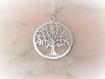 Pendentif arbre de vie en argent 925 massif (chaine argent),symbole porte bonheur,chance,grigri,végétal,nature,naturel,symbolique,imposant