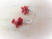 Boucles d'oreilles corail,argent 925 massif,coquillage,rouge,irrégulier,asymétrique,coeur,passion,love,amour,fine,tous les jours,discrètes