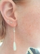 Boucles d'oreilles argent massif 925 nacre,mariage,goutte,blanc,élégant,sobre,chic,ancien,romantique,perles,pearl earrings,solid silver