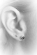 Boucles d'oreilles spirales puces roses stylisées en argent 925 oxydé,patine,relief,tourbillon,style fleur,clous,noir,blanc,clous d'oreilles