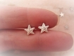 Boucles d'oreilles argent massif 925 puces petites étoiles de mer-mini-discret-ciel-magie-clous d'oreilles-granules-plage-été-