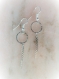 Boucles d'oreilles cercles martelés argent 925 massif,chaines,longues,anneau,rond,pendantes,longues,géométriques,minimalistes,design,mode