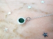 Collier pendentif argent massif-cabochon malachite bijou personnalise,petit,discret,simple,rond,semi précieuses,gemme,sobre,cadeau fille