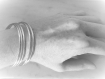 Lot 7 bracelets joncs argent massif 925,fil rond lisse plein,bijou simple,sobre,classique,minimaliste,semainier,silver ring