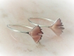 Boucles d'oreilles feuille de ginkgo biloba-argent massif 925-nature-végétal-printemps-été-zen-japonais-épuré- 