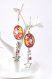Boucles d'oreilles pendantes cabochon motif fleurs