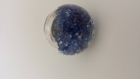 Bague en verre, mini-diamants bleus, taille ajustable