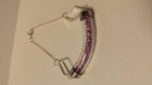 Bracelet avec tube en verre et mini-diamants, connecteurs losanges