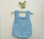 Body aniéka bleu ciel paillettes t.3/6 mois tricot pour bébé