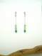 Boucles d'oreilles pendantes perles à facettes vertes