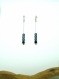 Boucles d'oreilles pendantes perles à facettes noires et grises