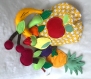 Petit sachet de fruits, jouet en feutrine et tissu, dînette, marchande fruits du jardin 