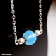 Collier minimaliste perle opale bleue naturelle