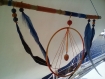 Dreamcatcher cadran solaire, cornaline et plumes bleues