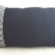 Housse de coussin 45x30 cm noir et blanc 
