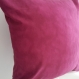 Housse de coussin tissu coton moiré rose framboise