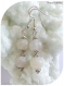 Boucles d'oreilles en pierres naturelles agates brutes blanches. crochets argentés.