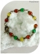 Bracelet perles de verre orange, jaunes et vertes . fermoir toggle.