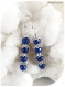 Boucles d'oreilles perles de verre bleues.