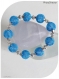 Bracelet élastique perles filets en métal bleu 12 mm.