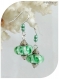 Boucles d'oreilles perles de verre vertes .