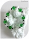 Bracelet perles vertes et noires, fermoir mousqueton .
