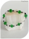 Bracelet perles vertes et noires, fermoir mousqueton .