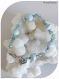 Bracelet bleu en perles de papier et cristal swarovski .