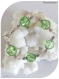 Bracelet perles de verre fantaisie vertes , fermoir toggle.