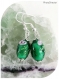 Boucles d'oreilles perles de verre vertes
