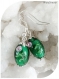 Boucles d'oreilles perles de verre vertes
