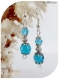 Boucles d'oreilles perles de verre et cristal swarovski bleus.