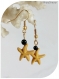 Boucles d'oreilles étoiles de mer jaunes .