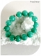 Bracelet élastique pierres naturelles agates teintées vertes .