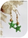 Boucles d'oreilles étoiles de mer vertes .