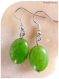 Boucles d'oreilles pierres naturelles ovales vert péridot.