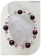 Bracelet perles magiques pourpres et cristal swarovski .
