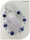 Bracelet pierres agates teintées bleues et cristal swarovski bleu .