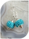 Boucles d'oreilles perles de verre bleues.