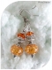 Boucles d'oreilles perles de verre et cristal swarovski orange