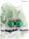Boucles d'oreilles perles de verre vertes.
