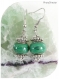 Boucles d'oreilles perles de verre vertes.