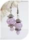 Boucles d'oreilles perles de verre violettes ,