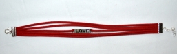 Bracelet en cordelette daim rouge 