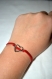 Bracelet en cordelette daim rouge cœur