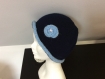 Bonnet laine acrylique  femme bleu marine et bleu ciel 