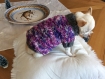 Pour votre toutou petit pull laine gris et  chine  violet  pour longueur dos 22 cm ...chien entre 1kg et 2kg500