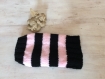 Vetement petit chien laine rose et noir dos 20 cm chihuahua,yorshire ...tricopascou